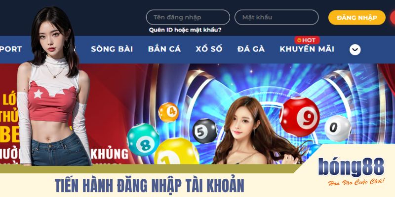 Tiến hành đăng nhập nick game